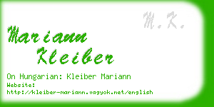 mariann kleiber business card